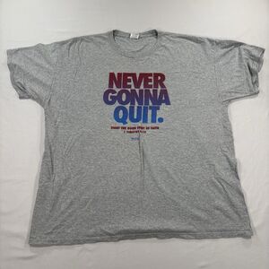 Kerusso T-Shirt Men 2XL Gray Never Gonna Quit 1 Timothy 6:12
